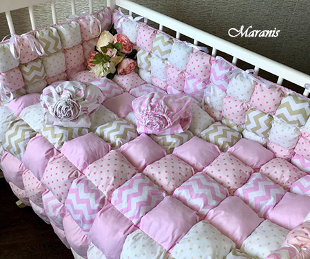 Бонбоны в кроватку "Розовая волна" фото