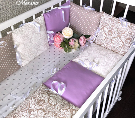 Как рассчитать ткань на бортики – подушки для детской кроватки?
