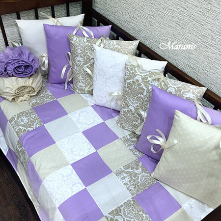 Комплект в детскую кроватку для новорожденных Сиреневые сны фото